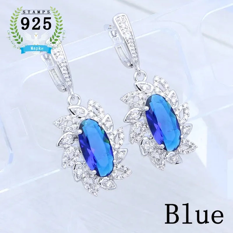 925 Sterling Silver Punk Earrings Black Spinel Earrings with White Topaz Party Jewelry for Girls