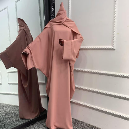 Muslim Dress for Women Pakistani Kaftan Abaya Robe + Hijab Arabic Islamic Prayer Clothes Dubai Outfits