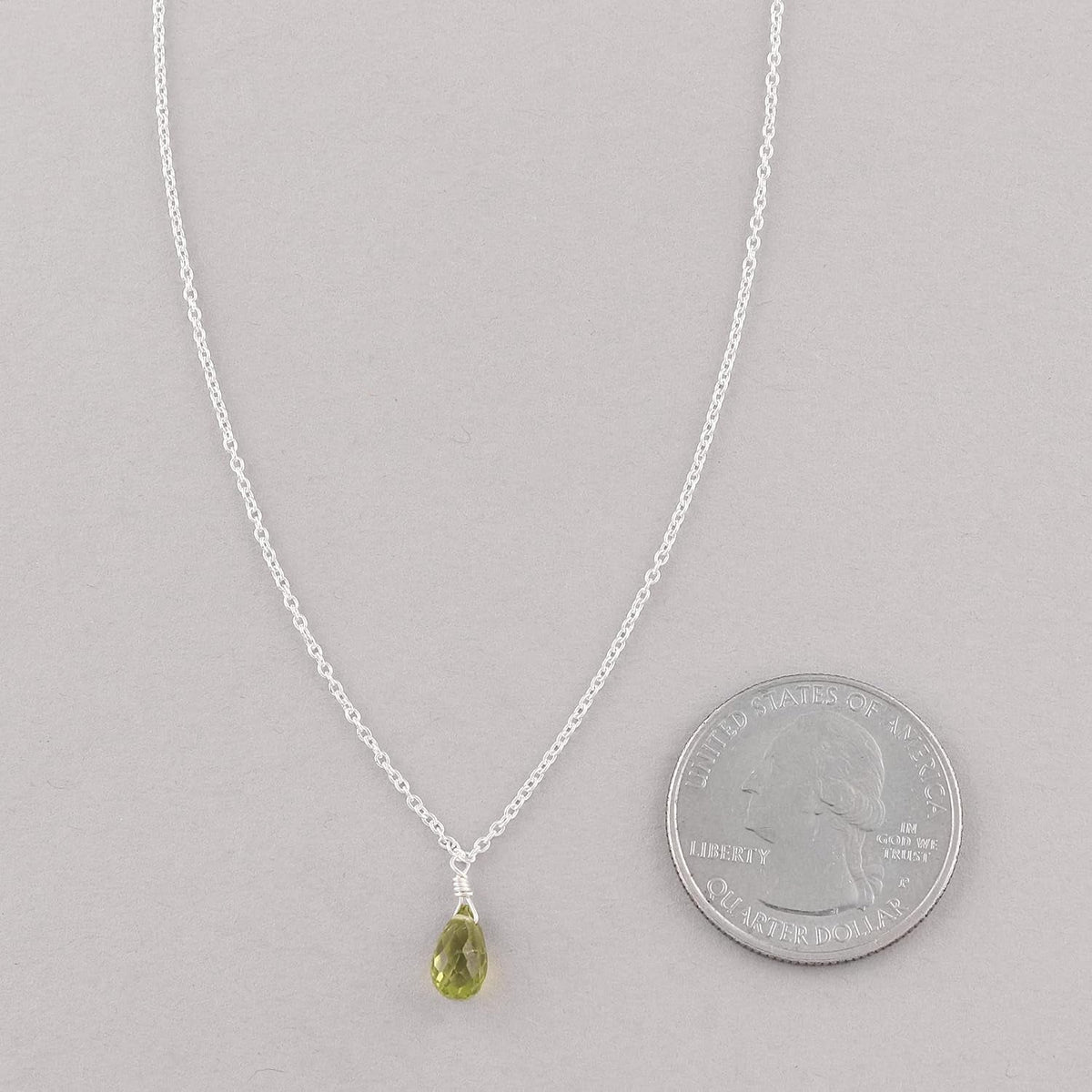 Peridot Teardrop Pendant Necklace 925 Sterling Silver Women Gemstone Dainty Jewelry for Teens Girls  August Birthstone Crystal Christmas Thanksgiving Gift