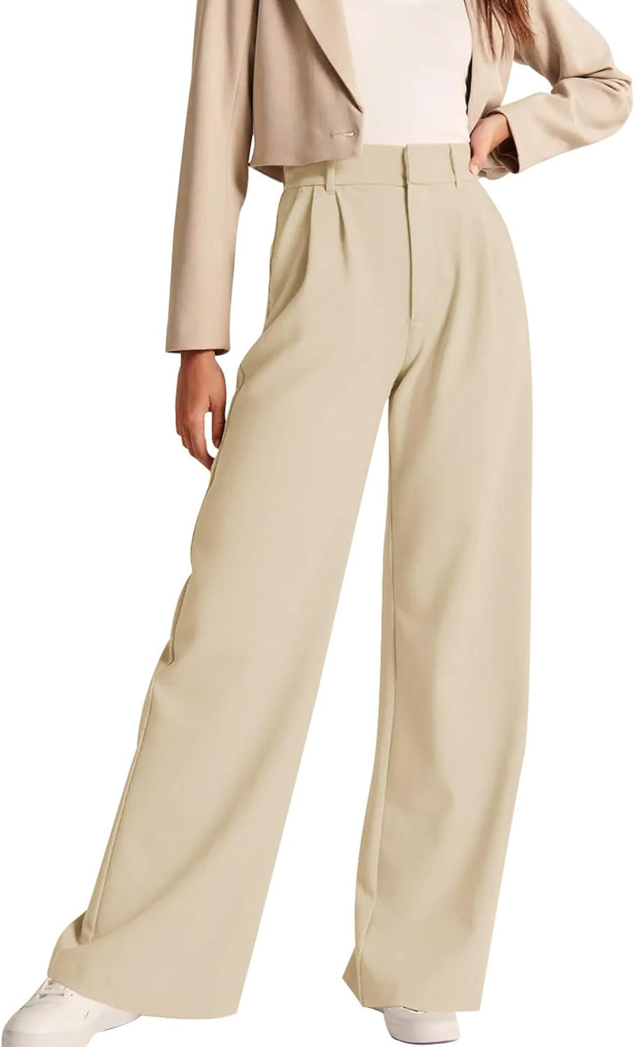 High Waisted Work Pants for Women Business Casual Outfits 2025 Office Dress Pants Trousers with Pockets