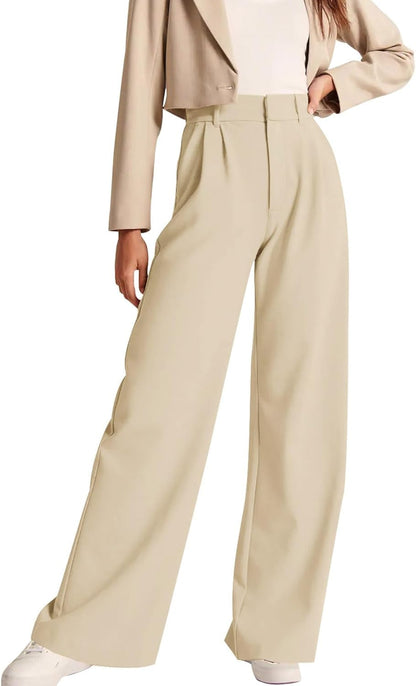 High Waisted Work Pants for Women Business Casual Outfits 2025 Office Dress Pants Trousers with Pockets