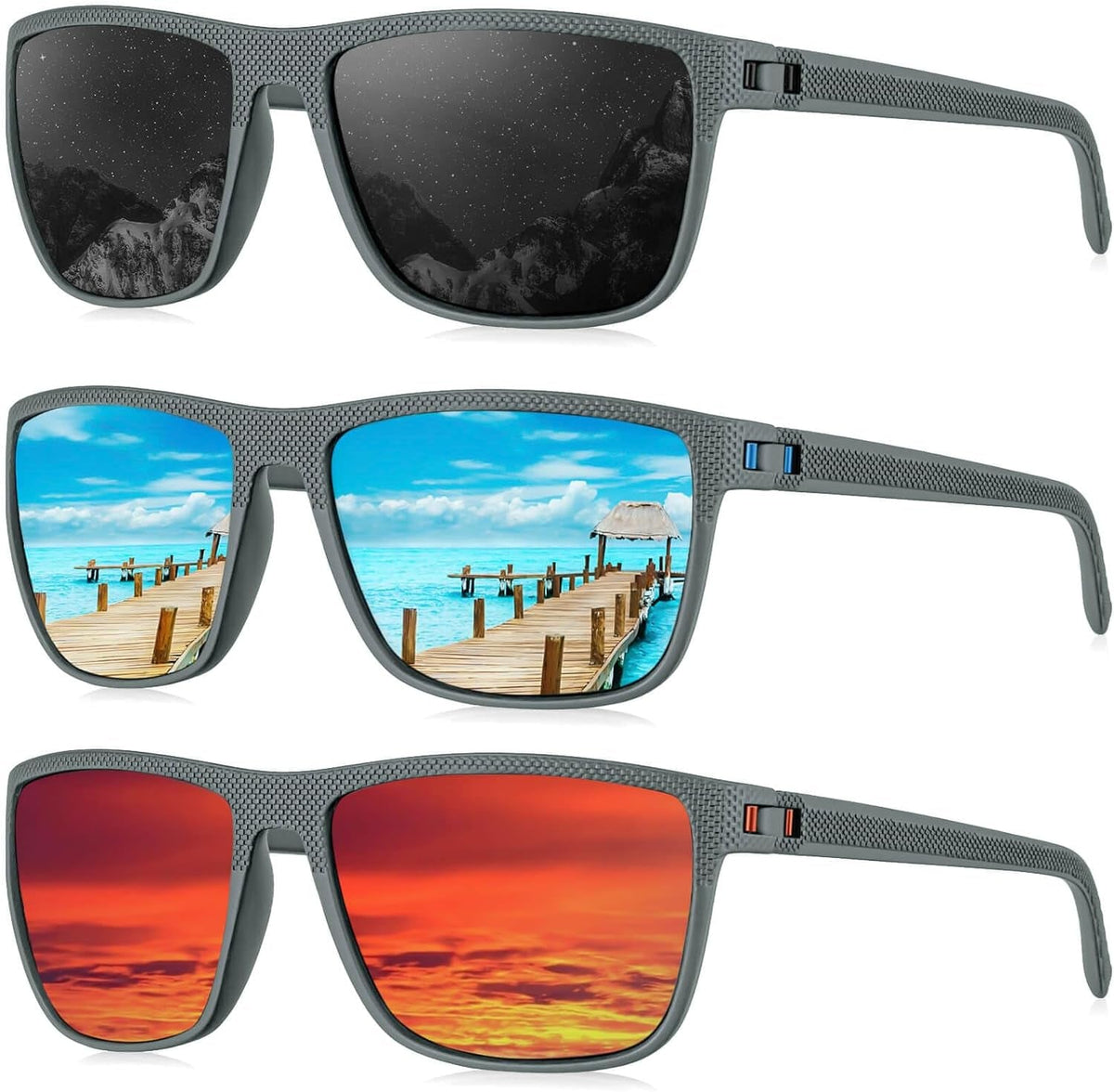 Polarized Sunglasses for Men, Lightweight Sun Glasses with UV Protection for Driving Fishing Golf