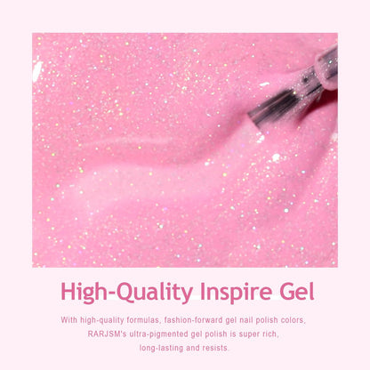 Nude Hot Pink Iridescent Gel Nail Polish Sheer Bright Neon Pink Glitter Jelly Gel Polish Neutral Shimmery Summer Color Sparkle Rainbow Pigment Gel 15ml Soak off Cured Need for Home Salon DIY
