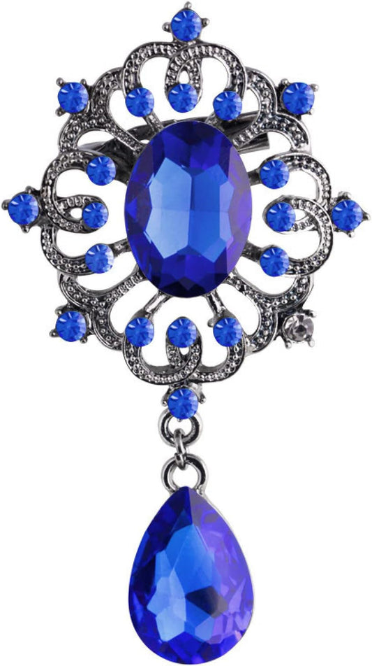 Women'S Brooches Diamond-Studded Water Drop Tassel Brooch Women'S Flower Brooch Full of Diamond Collar Pin Brooch