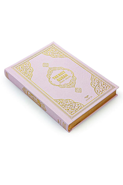 English Translate Thermo Leather Covered Quran | Quran Size: 7.9*5.5 İnch / 20*14 Cm | Muslim Ramadan Gift | Great Ramadan Gifts for Muslim Men and Women Gift I İslamic Gift (Pink, Quran)