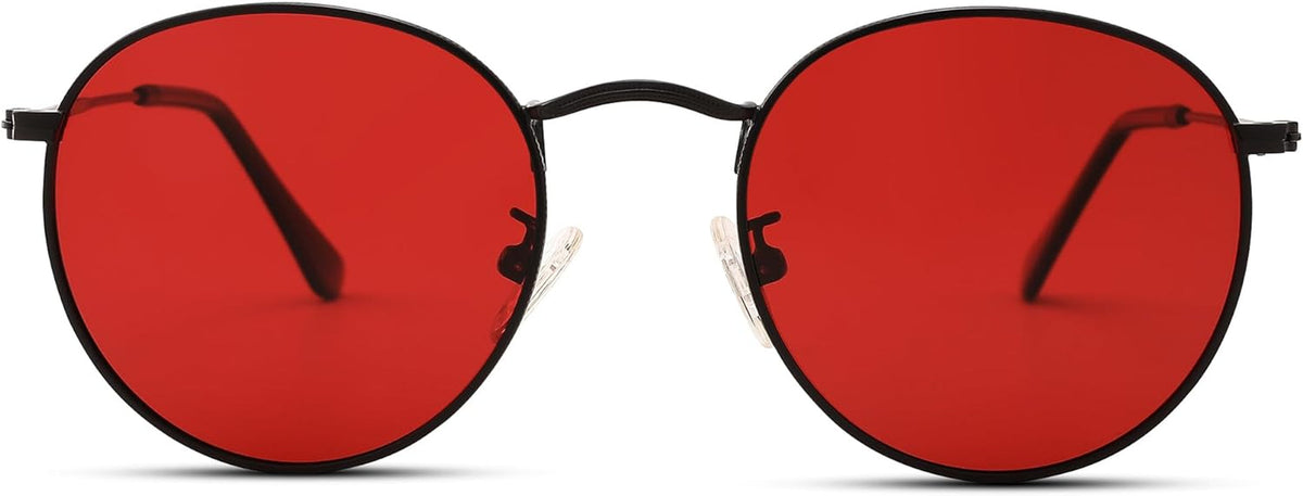 Small Round Metal Polarized Sunglasses for Women Retro Designer Style