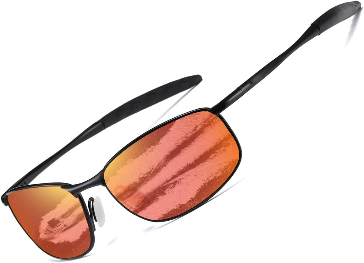 Polarized Sunglasses For Men Rectangle Metal Frame Retro Sun Glasses AE0395