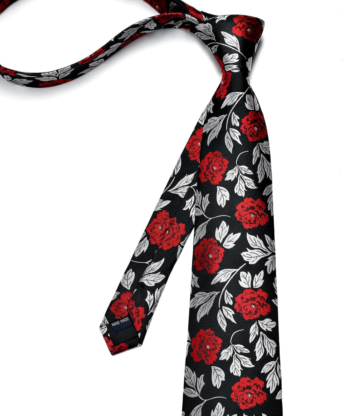 Ties for Men Floral Tie Handkerchief Cufflinks Set Formal Flower Classic Mens Necktie & Pocket Square Wedding