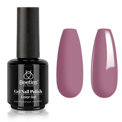 Beetles Gel Nail Polish, 1Pcs 0.5Oz 15Ml Gray Purple Gel Smoky Purple Nail Polish Soak off UV LED Nail Lamp Nail Art Manicure Salon DIY Home Solid Gel Nail Design Decoration Gifts for Women