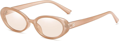 Retro Oval Sunglasses for Women Men Fashion Small Oval Sunglasses 90s Vintage Shades