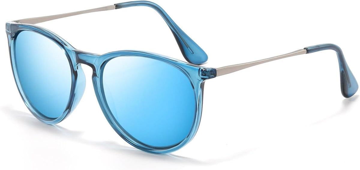 Polarized Sunglasses for Women Men - Trendy 2024 Vintage Classic Retro Round Mirrored Lens Designer Style