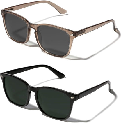Polarized Sunglasses for Womens and Mens,Classic Square Frames Shades for UV Protection, Stylish and Trendy Sunnies