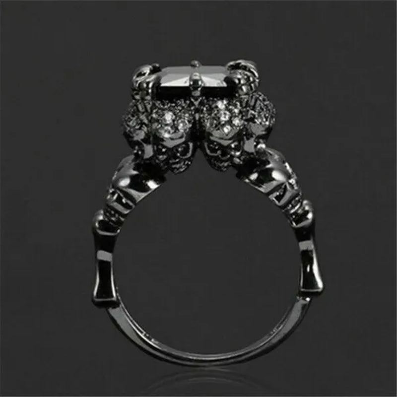 Fashion Zircon Jewelry Women Men Black Gold Wedding Ring Size 6-10 Arrow