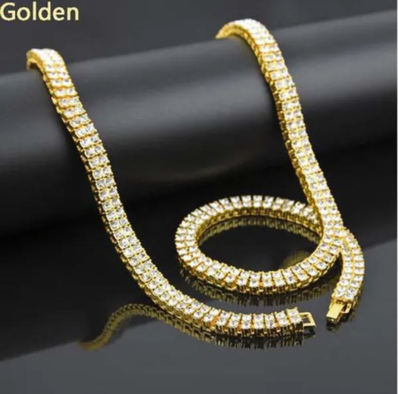 Men's Necklaces Alloy Crystal Rhinestone Diamond Chains Necklaces Hip Hop Rock Gift