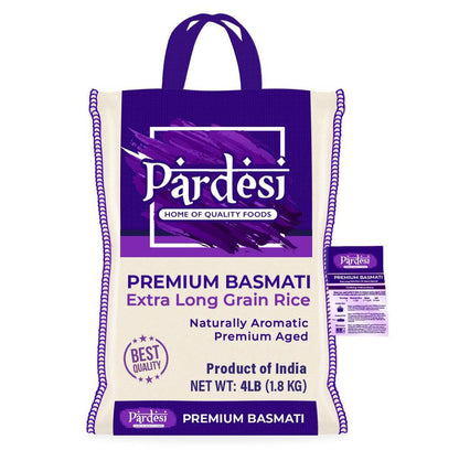 Premium Extra Long Grain Basmati Rice 4LB - Aromatic Taste - Conveinet Packaging