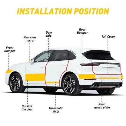 3M/10M 3D Carbon Fiber Car Sticker DIY Paste Protector Strip Car Door Sill Side Mirror Anti Scratch Tape Waterproof Protect Film