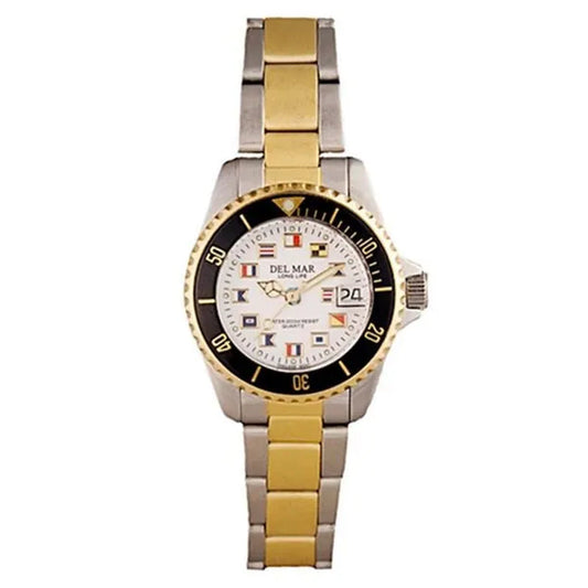 Del Mar 50122 Womens Classic Nautical Flags Two Tone Watch