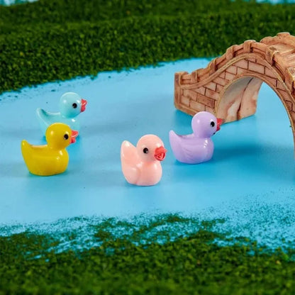 100/50/25/5PCS Cute Resin Mini Ducks Miniature Farm Artificial Animals Figures Ornament Tiny Duck for Home Fairy Garden Micro Landscape Potted Decor