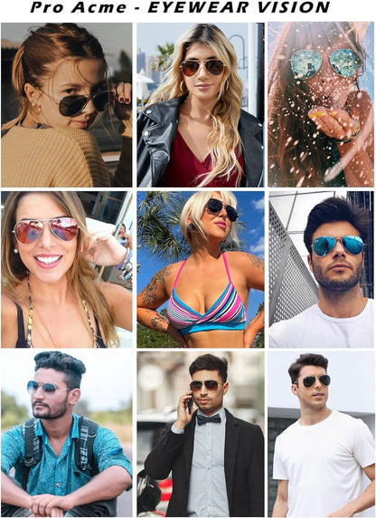 Classic Aviator Sunglasses for Men Women 100% Real Glass Lens