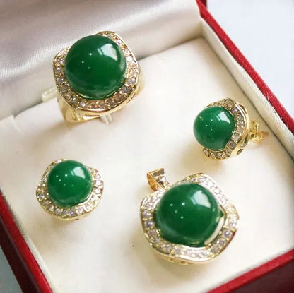 wholesale noble South Sea Shell Pearl 10-14mm Pendant Earrings Ring Set & stud earring jewelry set necklace 5 colors choose