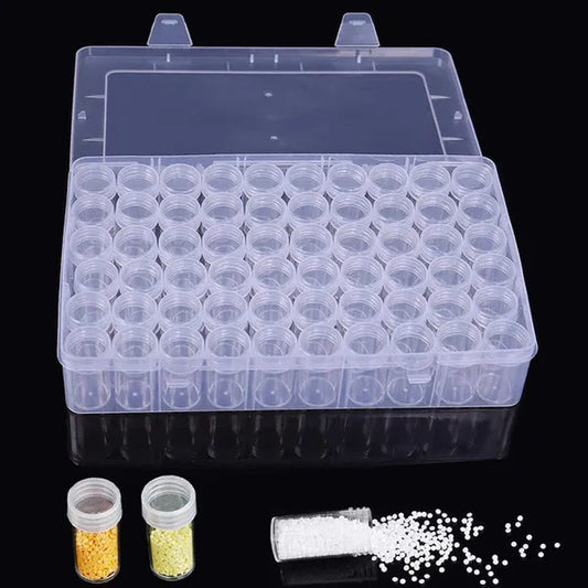 60/24 Grids 5D Diamond Painting Box Storage Containers Diamond Art DIY Accessories with Label Stickers for Beads Crafts