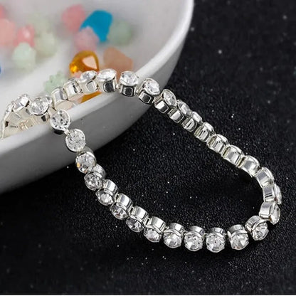 Trendy Romantic Lady Gold Plated Crystal Zircon Beaded Chain Bracelet Women Charm Gorgeous Exquisite Bracelets Valentine's Gift Party Wedding Jewelry