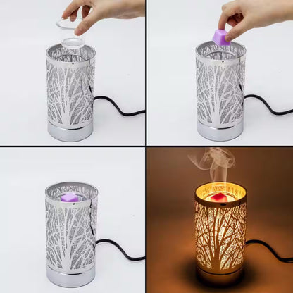 Silver Dragonfly Touch Lamp, Essential Oil Diffuser and Wax Warmer