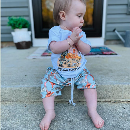 Baby Boy Clothes Toddler Summer Outfit Short Sleeve T-Shirt Tee Tops Joggers Casual Shorts 2Pcs Clothing Set