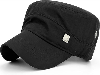 Polyester Water Resistant Military Caps for Men Quick Dry Cadet Hats for Women Army Cap Flat Top Dad Hat