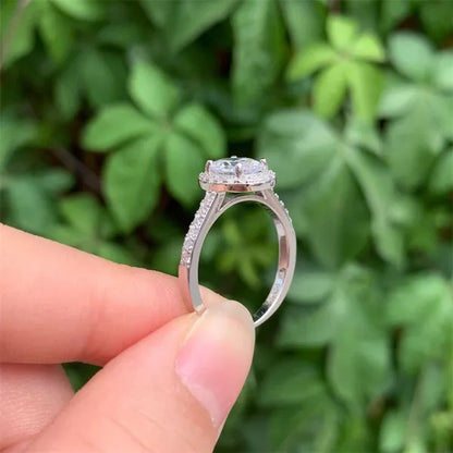 Newshe Halo Oval Cut AAAAA Cubic Zircons Trendy Jewelry Wedding Engagement Ring Set For Women Solid 925 Sterling Silver Sz 4-13