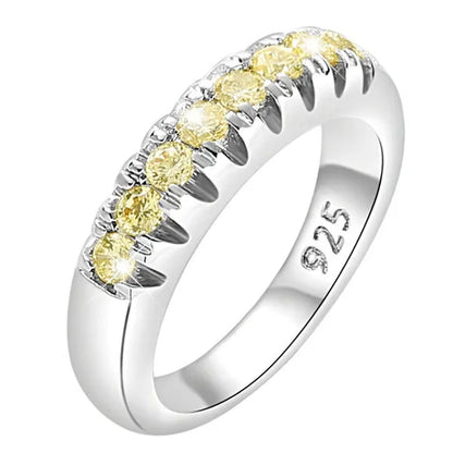 Luxury Womens Ring White Sapphire Wedding Band Engagement Diamond Ring Fine Jewelry Christmas Gift Size:6 7 8 9 10 ( 11 Colors ）