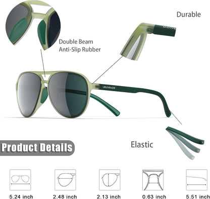 Lightweight TAC Polarized Tinted Classic Vintage Retro 70S Sunglasses, TR-90 Frame for Women Men, UV 400 Protection
