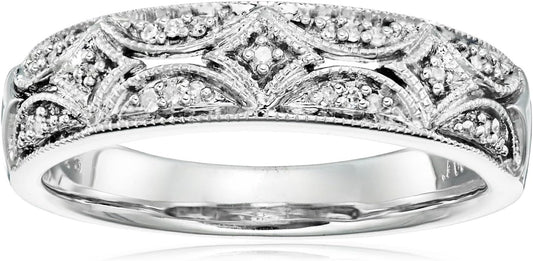 Sterling Silver Diamond Accent Band Ring (Previously Amazon Collection)