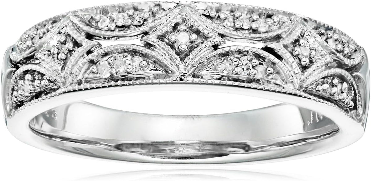 Sterling Silver Diamond Accent Band Ring (Previously Amazon Collection)
