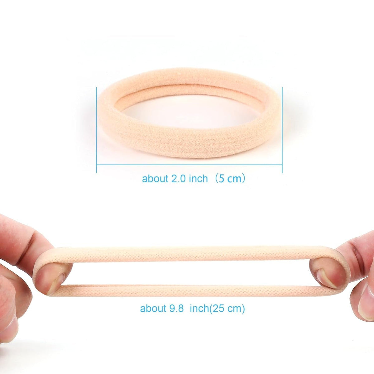 50PCS Large Blonde Hair Ties, Seamless Hair Bands, Soft Elastic Hair Ponytail Holders, No Damage, 2 Inch in Diameter