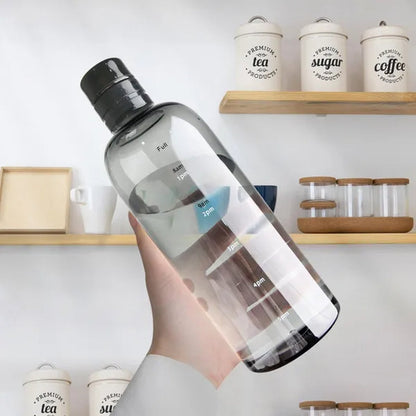 500/ 750ml PC Plastic Water Bottle with Time Marker Creative Large Capacity Leakproof Drink Bottle Gym Sport Water Bottles