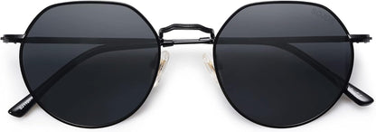 round Polygon Polarized Sunglasses for Women Men Retro Classic Vintage Panto Shades SJ1157