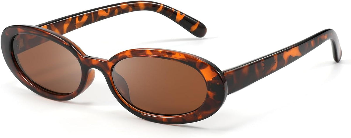 Retro Oval Sunglasses for Women Men Fashion Small Frame Sun Glasses 90s Style Driving Glasses UV400 Protection