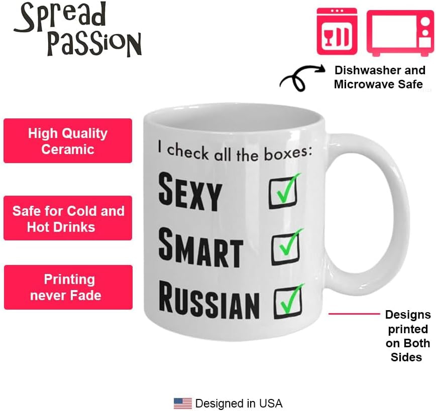 Funny Russian Pride Coffee Mug for Men or Women - I Am Proud Novelty Love Cup