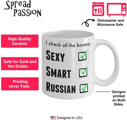 Funny Russian Pride Coffee Mug for Men or Women - I Am Proud Novelty Love Cup