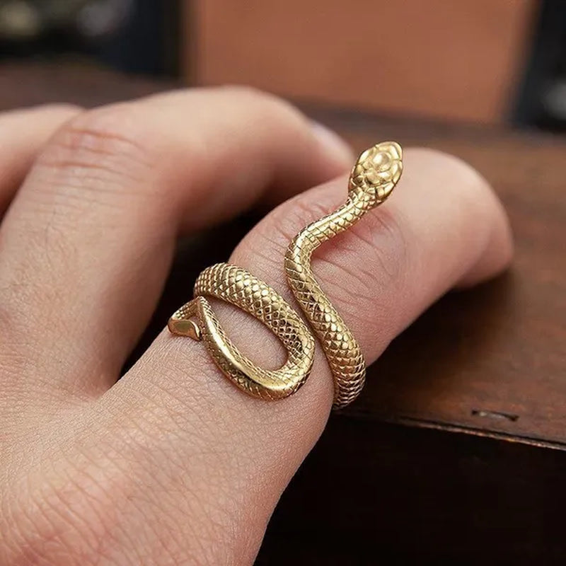 12/8/5/2/1Pcs: Lnnovative snake ring, movable mouth ring, Old gold, old silver, rose gold, gold, gun black，silver,6colors to choose from