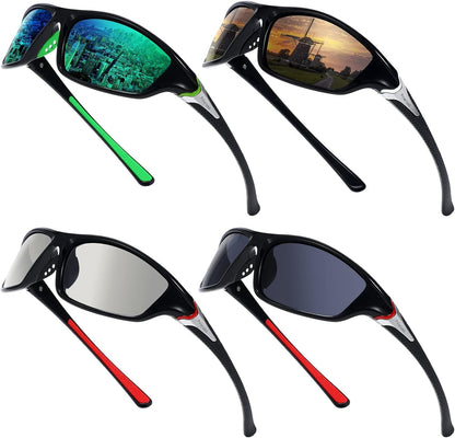 4 Pairs Men Polarized Sunglasses with UV Protection Driving Glasses Sports for Sport Outdoor Activities