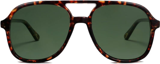 Retro Polarized Aviator Sunglasses for Women Men Classic 70S Vintage Trendy Square Aviators SJ2174