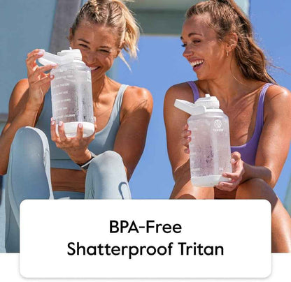 64 Oz Motivational Water Bottle with Straw Lid with Time Marker, Half Gallon, Premium Quality BPA Free Tritan Plastic, Pistachio Green