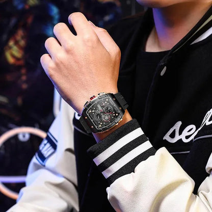 CURREN Mens Watch COOL Large Men's Classical Luxury Sports Design Watches Rubber Strap Waterproof Chronograph Date Quartz Relogios Masculino 8442