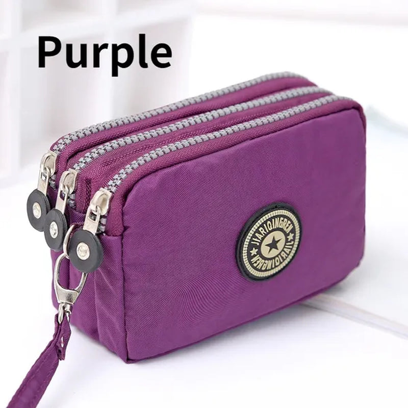 Fashion Women Wallet Credit Card Key Phone Holder Zipper Purses and Handbags Designer Wristlet Waterproof Nylon Clutch Bag Coin Purse