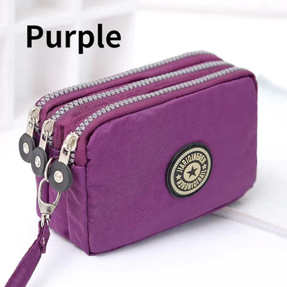 Fashion Women Wallet Credit Card Key Phone Holder Zipper Purses and Handbags Designer Wristlet Waterproof Nylon Clutch Bag Coin Purse