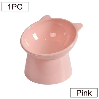 JJYY 1PC Pet Bowl High Base Feeding Cat Dog Bowl Protect Pet Spine Oblique Feeding Bowl Drinking Water Bowl Stonego Pet Supplies - Not include Food