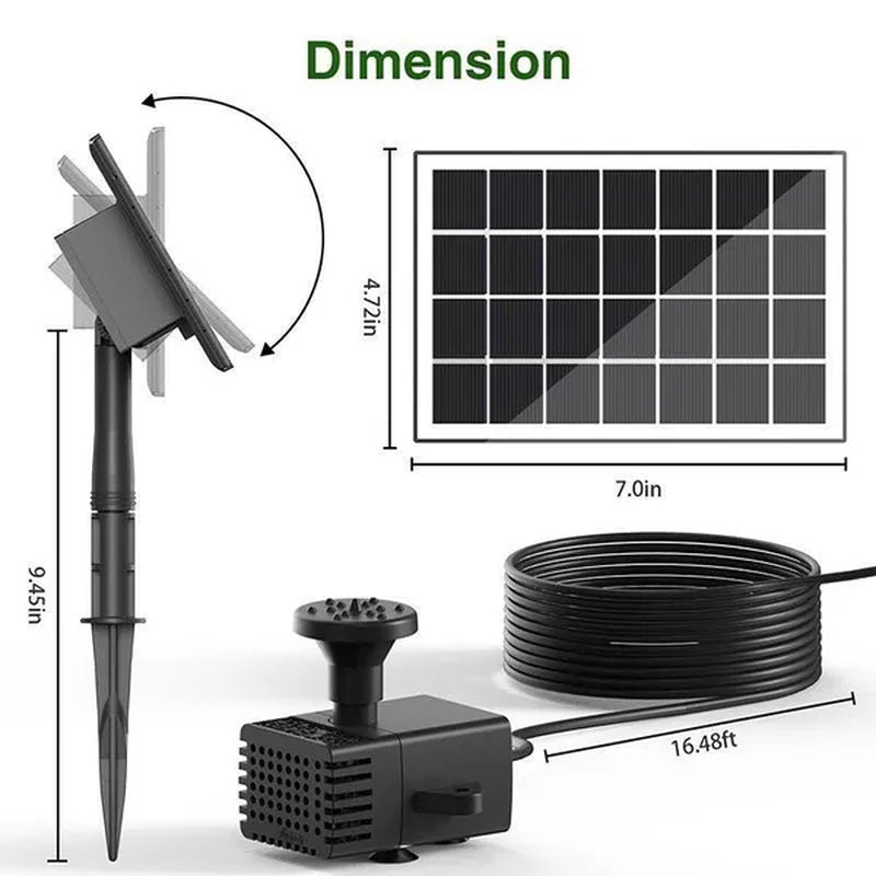 Newest Garden Decoration Solar Power Fountain Water Pump Kit with Stake, Solar Powered Fountain Water Pump for Bird Bath, Garden, Backyard, Pool, Fish Tank