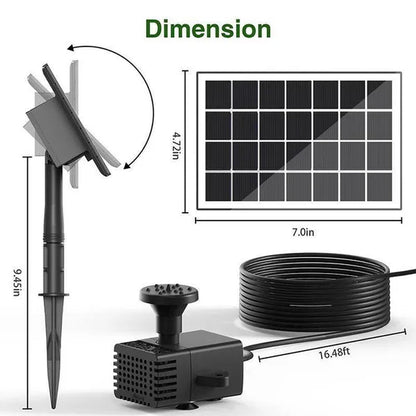 Newest Garden Decoration Solar Power Fountain Water Pump Kit with Stake, Solar Powered Fountain Water Pump for Bird Bath, Garden, Backyard, Pool, Fish Tank